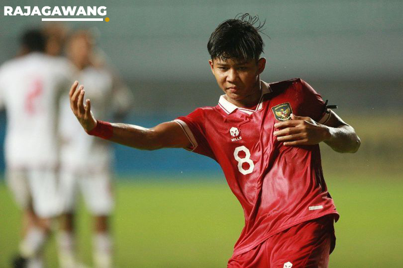 Selebrasi Arkhan Kaka dalam laga Timnas Indonesia U-17 vs Uni Emirat Arab U-17, Rabu (5/10/2022) (c) 