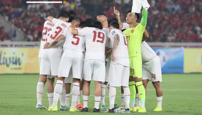 Timnas Indonesia berkumpul sebelum pertandingan melawan Timnas Filipina